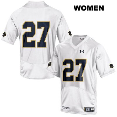 Notre Dame Fighting Irish Women's Arion Shinaver #27 White Under Armour No Name Authentic Stitched College NCAA Football Jersey RRG4099JH